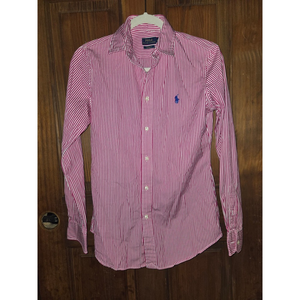 Polo by Ralph Lauren Pink Striped Button-Down Shirt - Picture 2 of 7